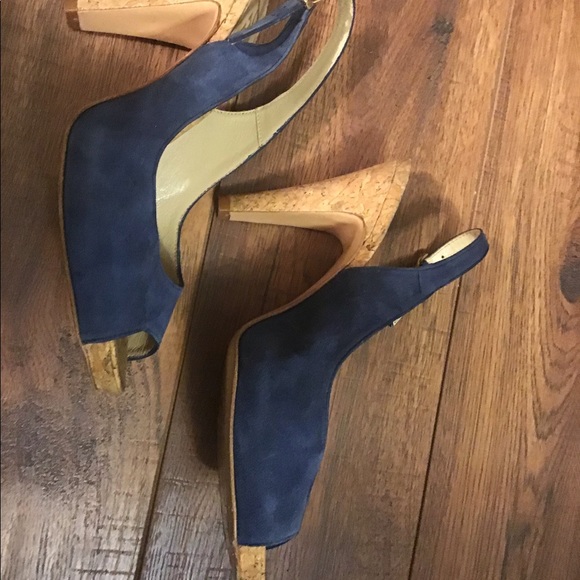 PacoGil blue suede sling back heels - Picture 4 of 5